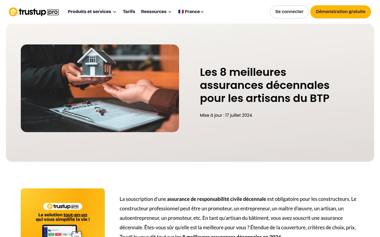 Apercu du site Trustup Pro