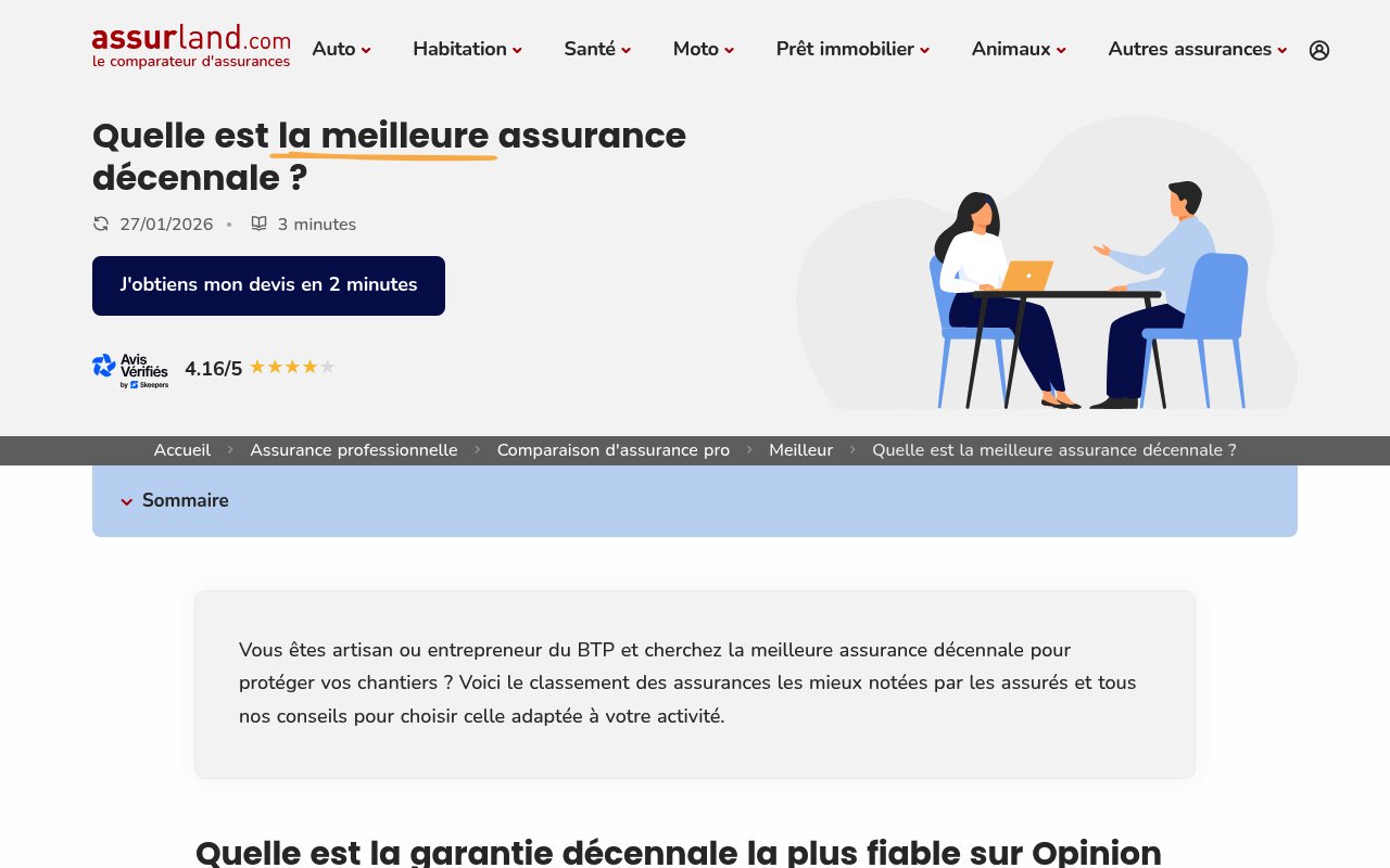 Apercu du site Assurland
