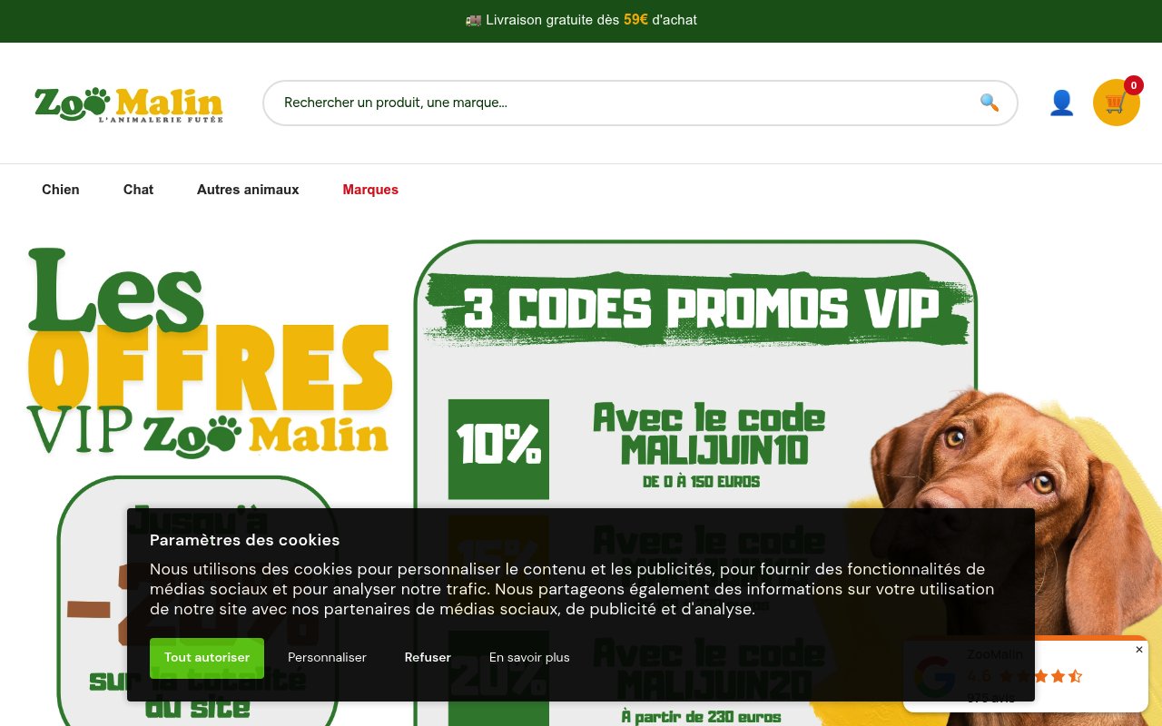 Apercu du site Zoomalin