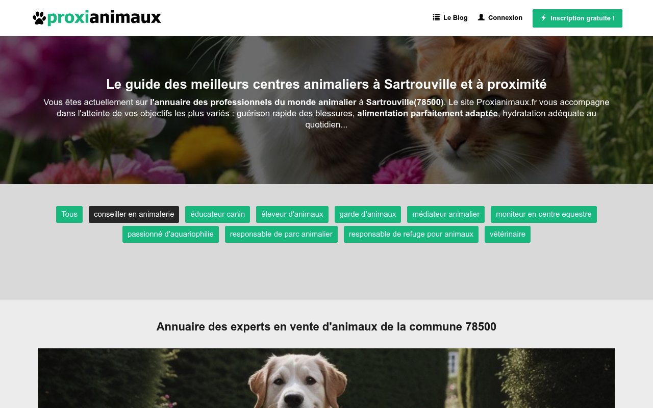 Apercu du site ProxiAnimaux – Sartrouville