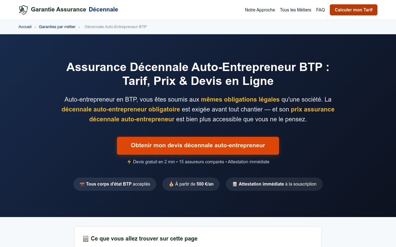 Apercu du site Garantie-Assurance-Decennale.fr