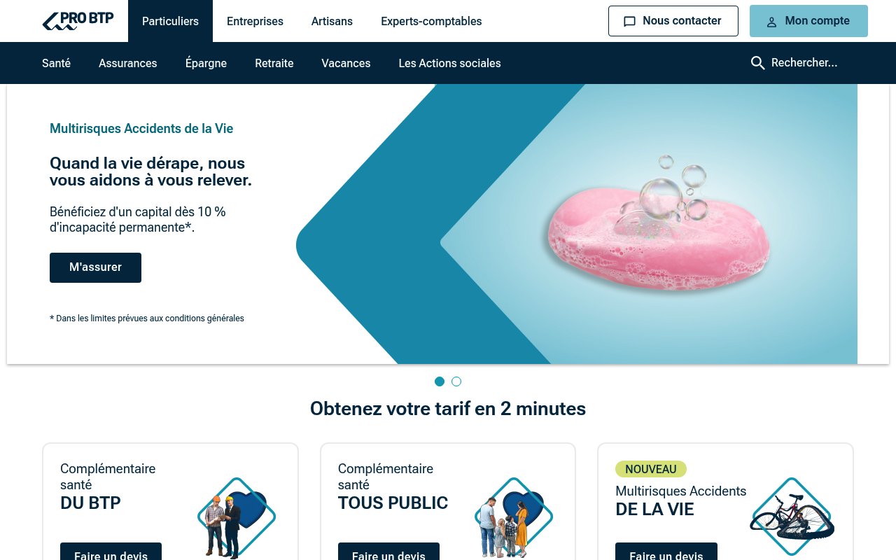 Apercu du site Pro BTP