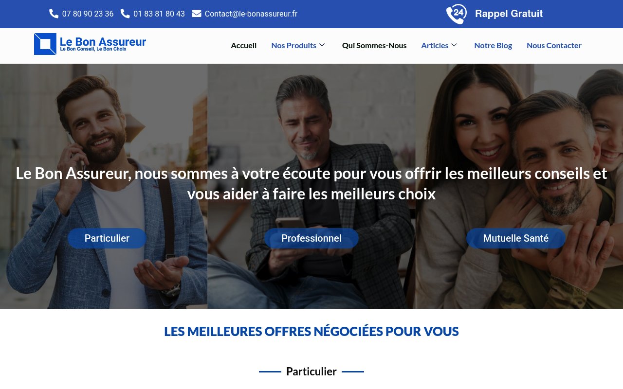 Apercu du site Le Bon Assureur