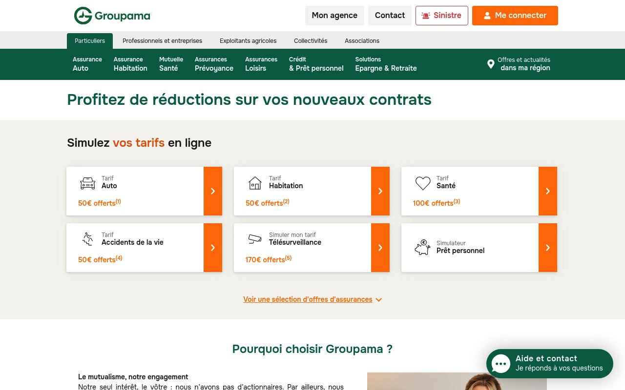Apercu du site Groupama