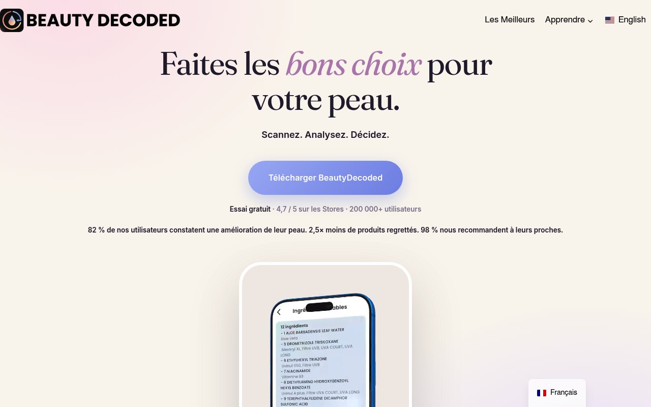 Apercu du site Beauty Decoded