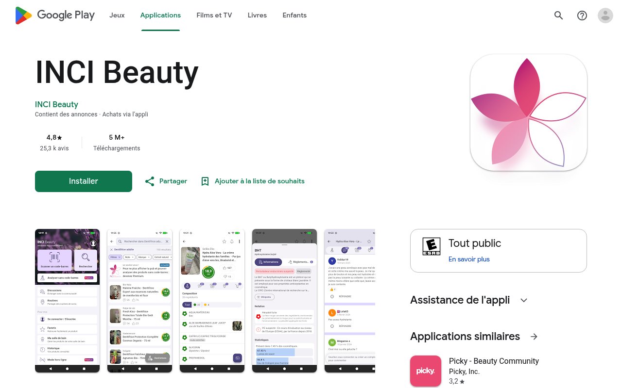 Apercu du site INCI Beauty