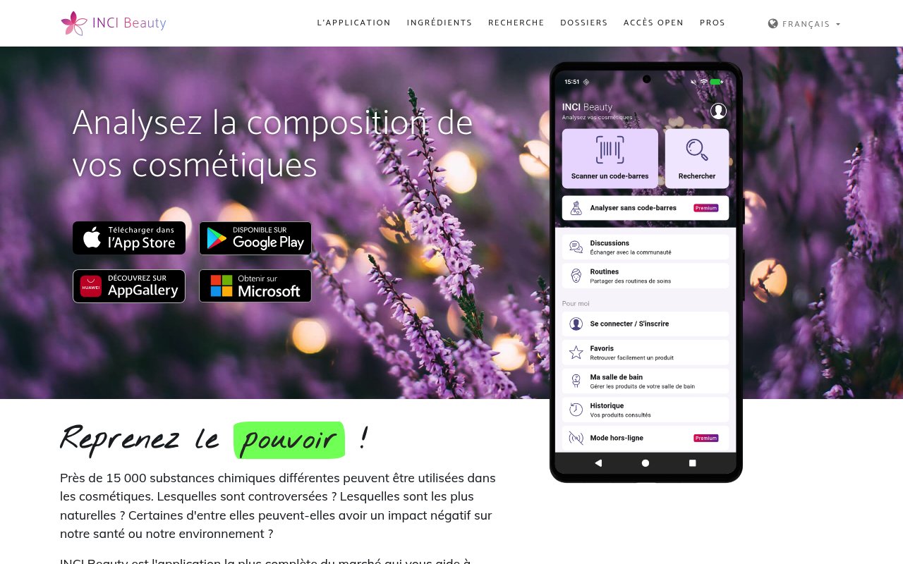Apercu du site INCI Beauty Pro