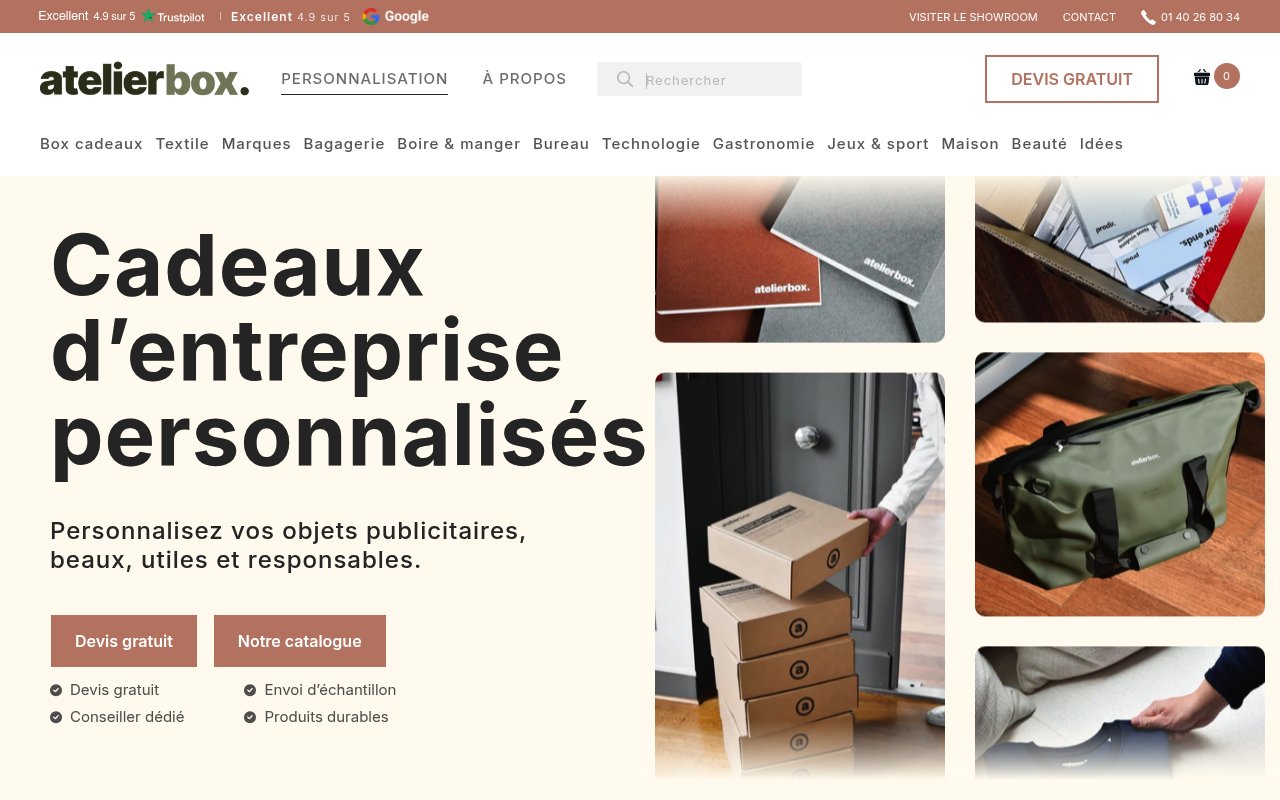 Apercu du site Atelier Box