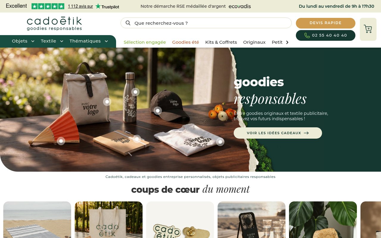 Apercu du site Cadoetik