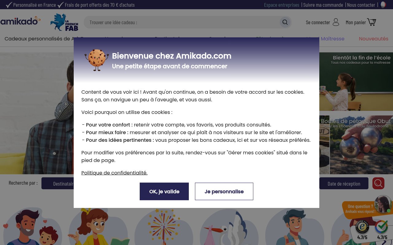 Apercu du site Amikado