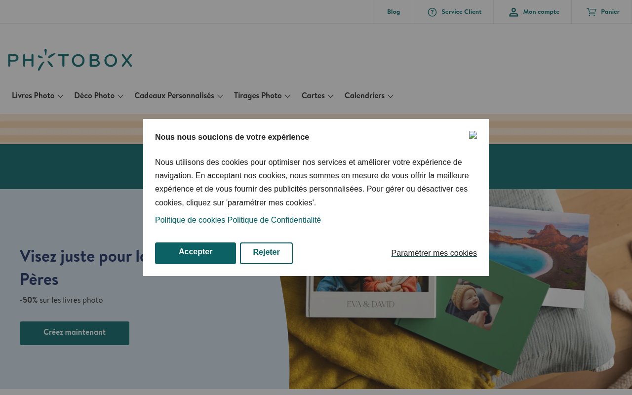 Apercu du site PhotoBox