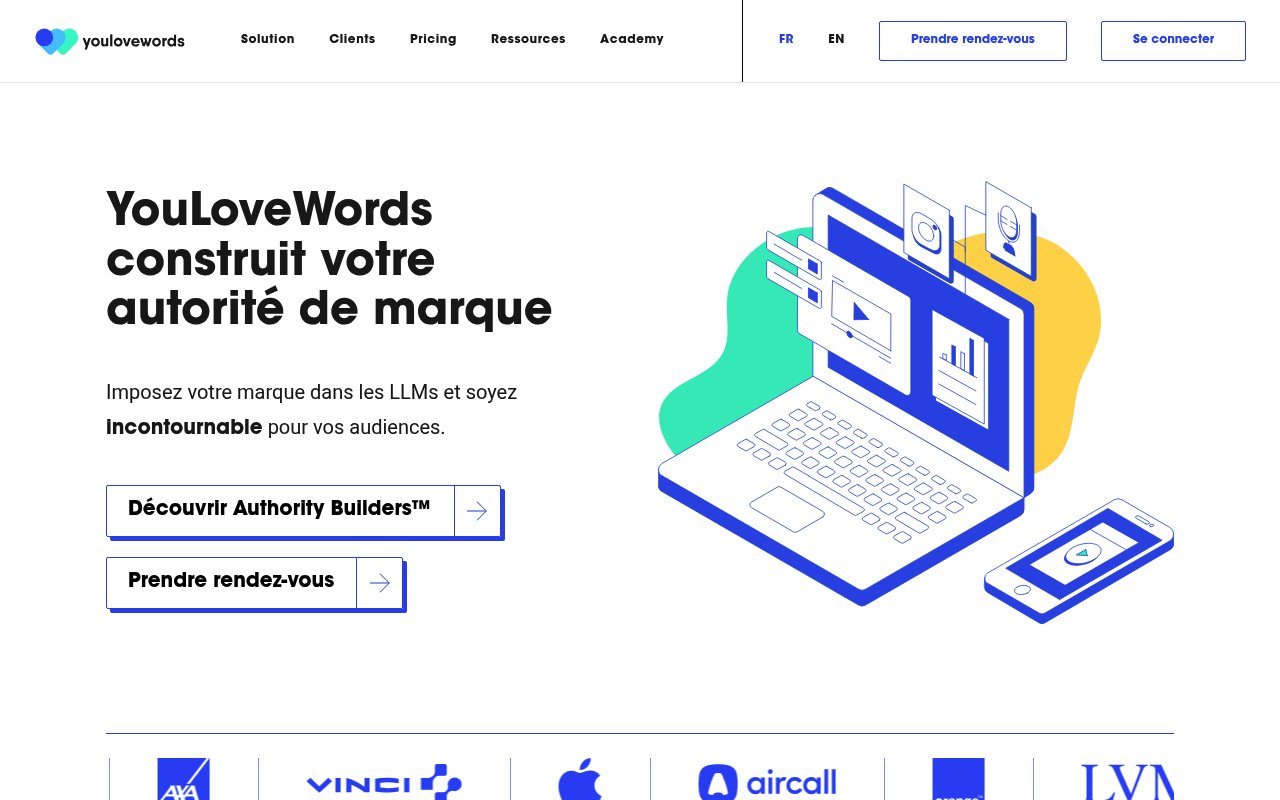 Apercu du site YouLoveWords