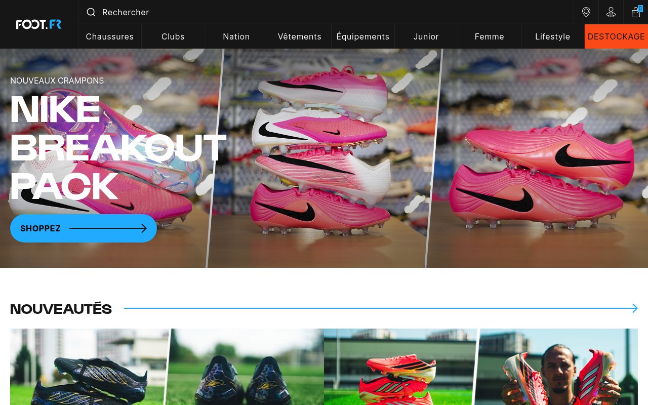 Les meilleurs sites pour acheter de l’équipement de football en 2026 5 Apercu du site Foot.FR