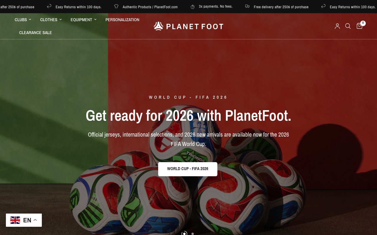 Apercu du site Planet Foot