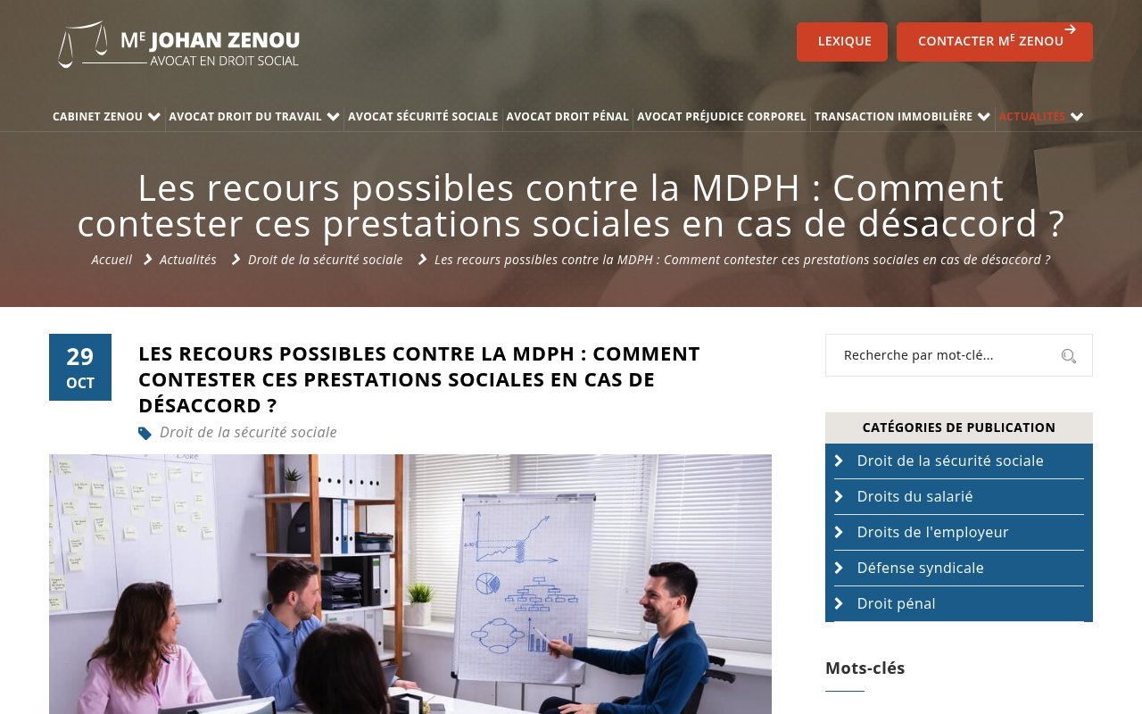 Apercu du site Cabinet d'avocat Zenou