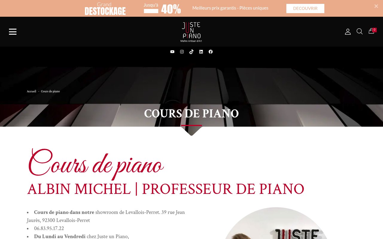 Apercu du site Juste un piano