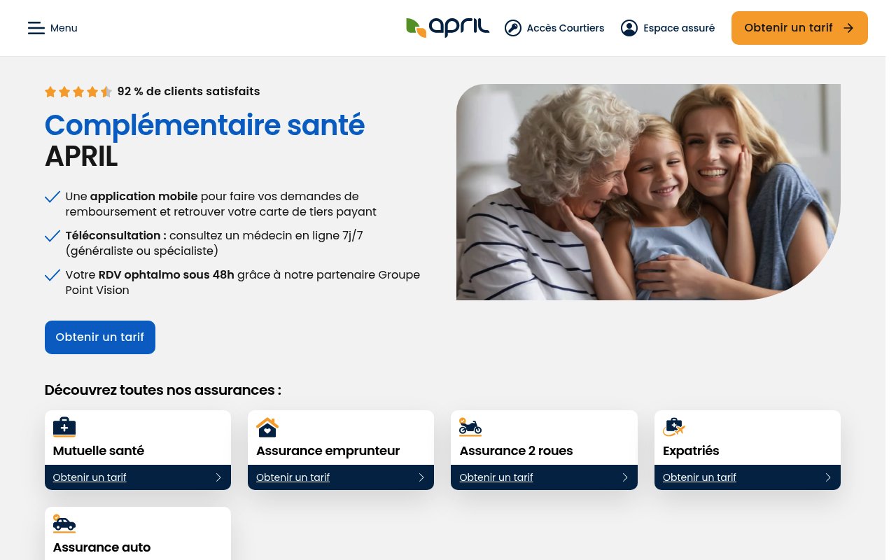 Apercu du site April