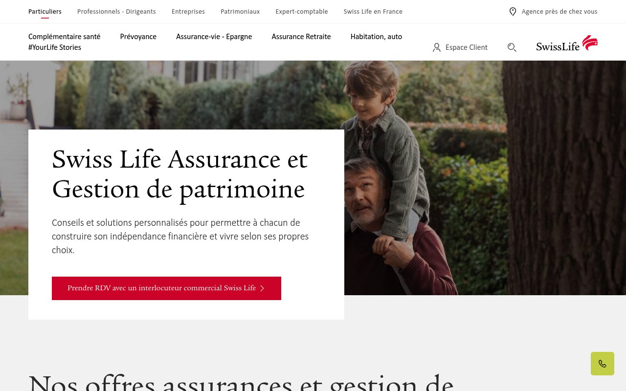 Apercu du site SwissLife