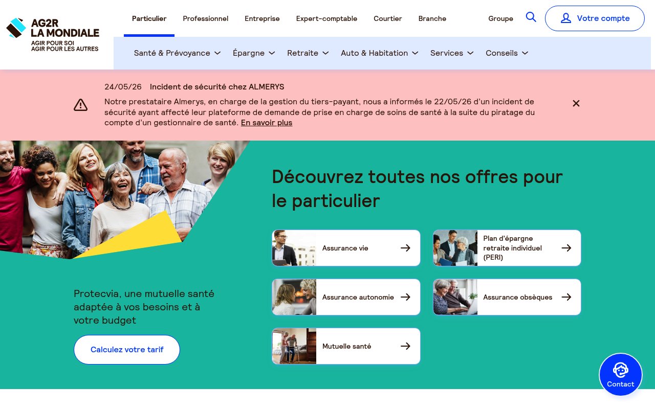 Apercu du site AG2R La Mondiale