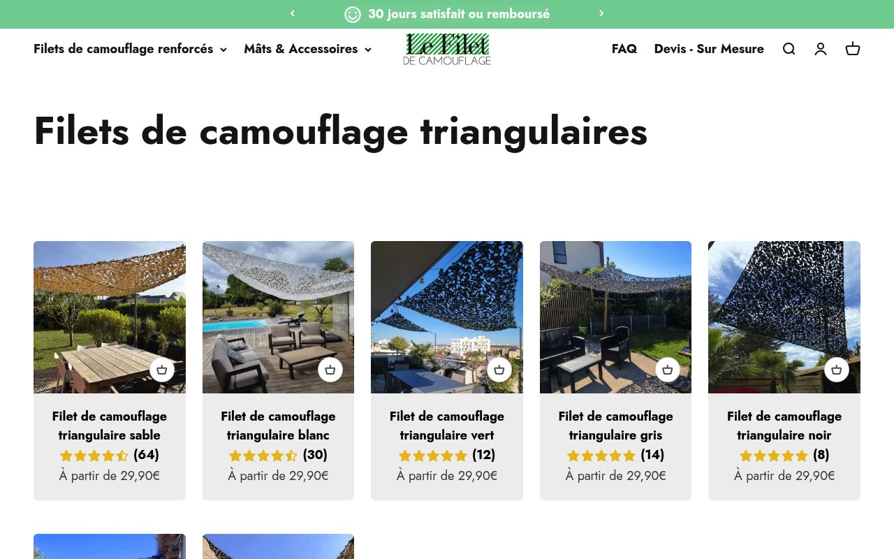 Apercu du site Le Filet de Camouflage