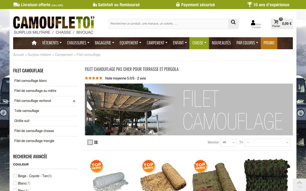 Apercu du site CamoufleToi