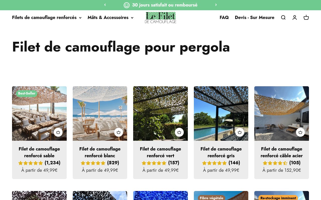 Apercu du site Le Filet de Camouflage