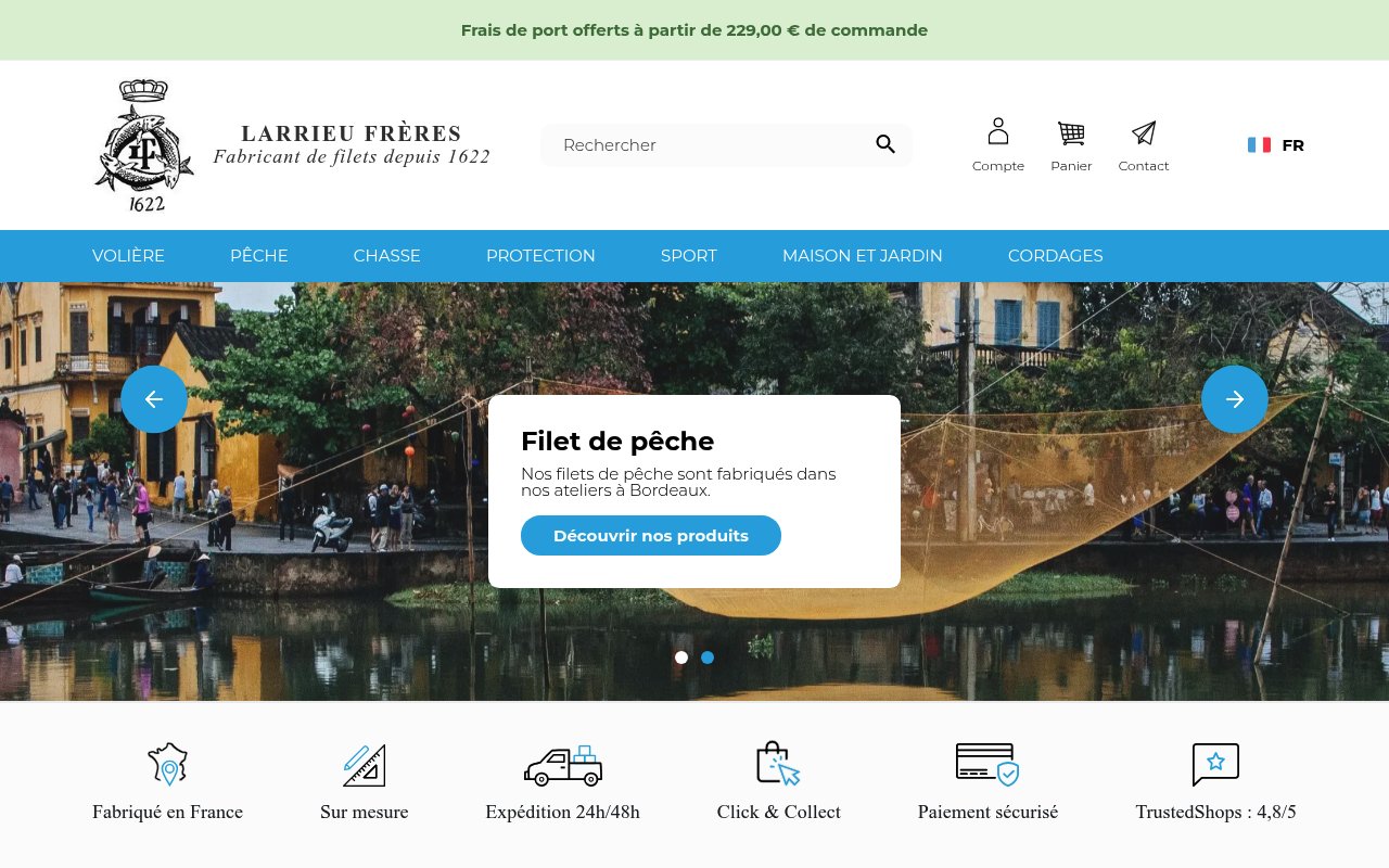 Apercu du site Larrieu Frères