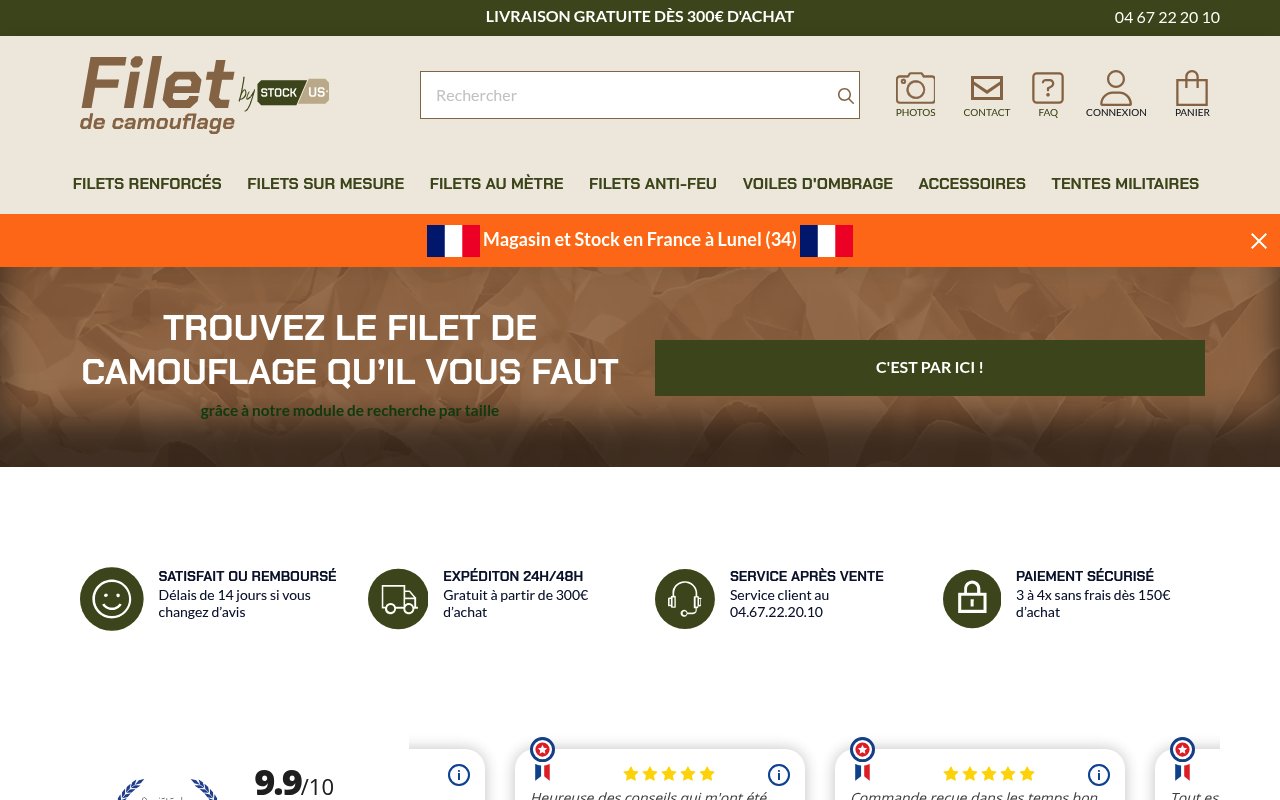 Apercu du site Filet de Camouflage
