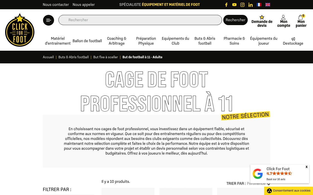 Apercu du site Click For Foot