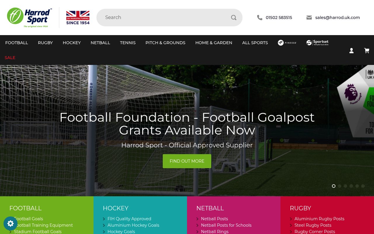 Apercu du site Harrod Sport