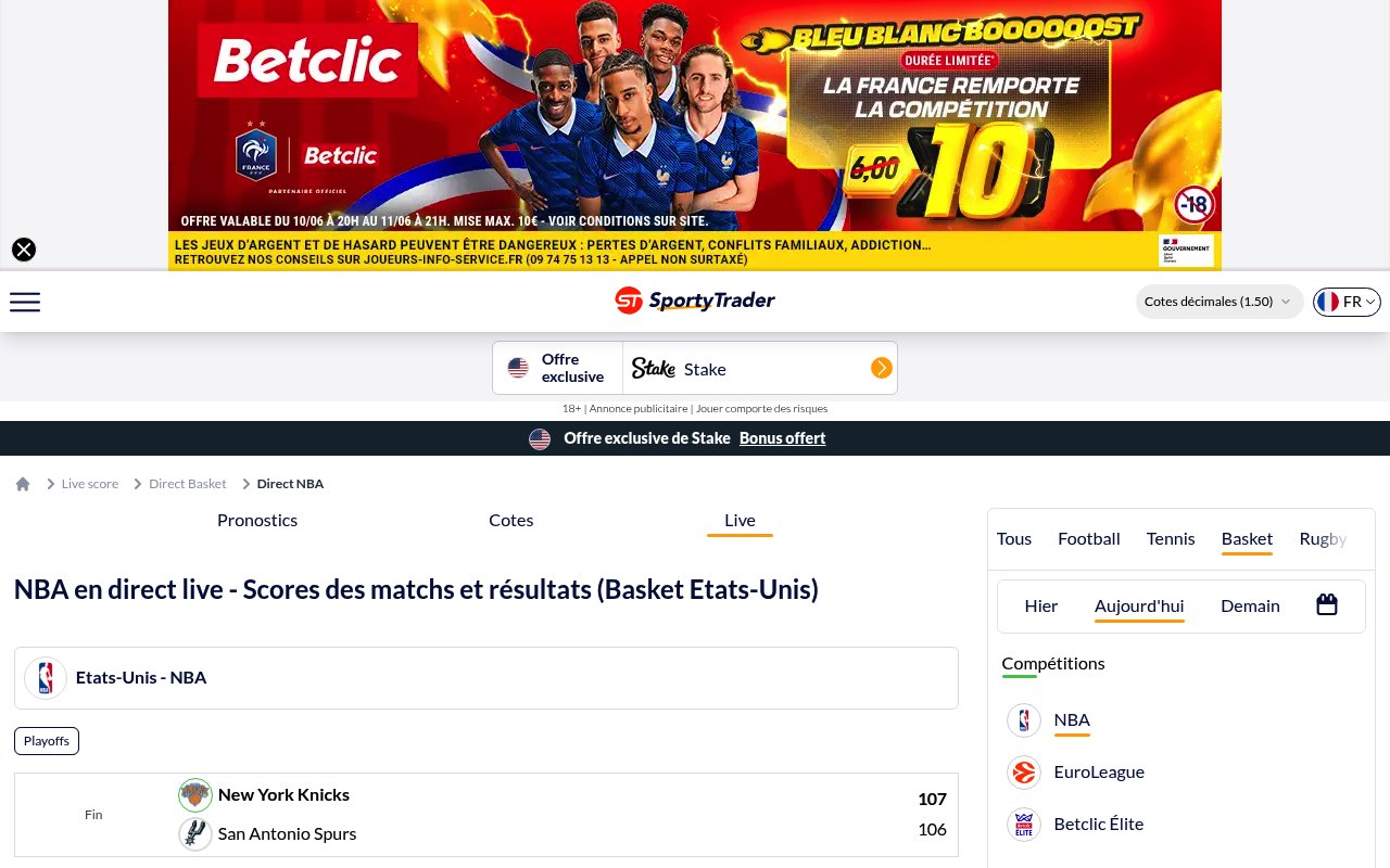Apercu du site SportyTrader