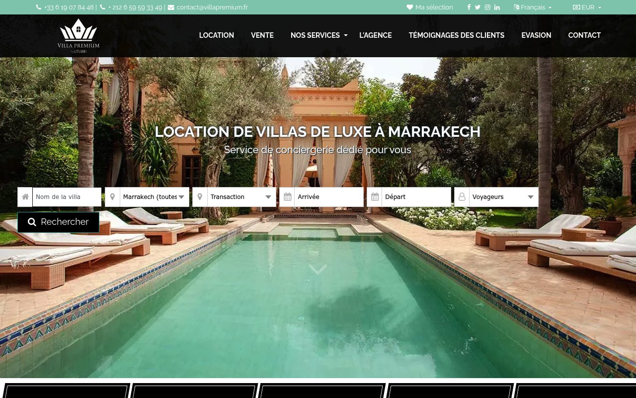 Apercu du site Villa Premium
