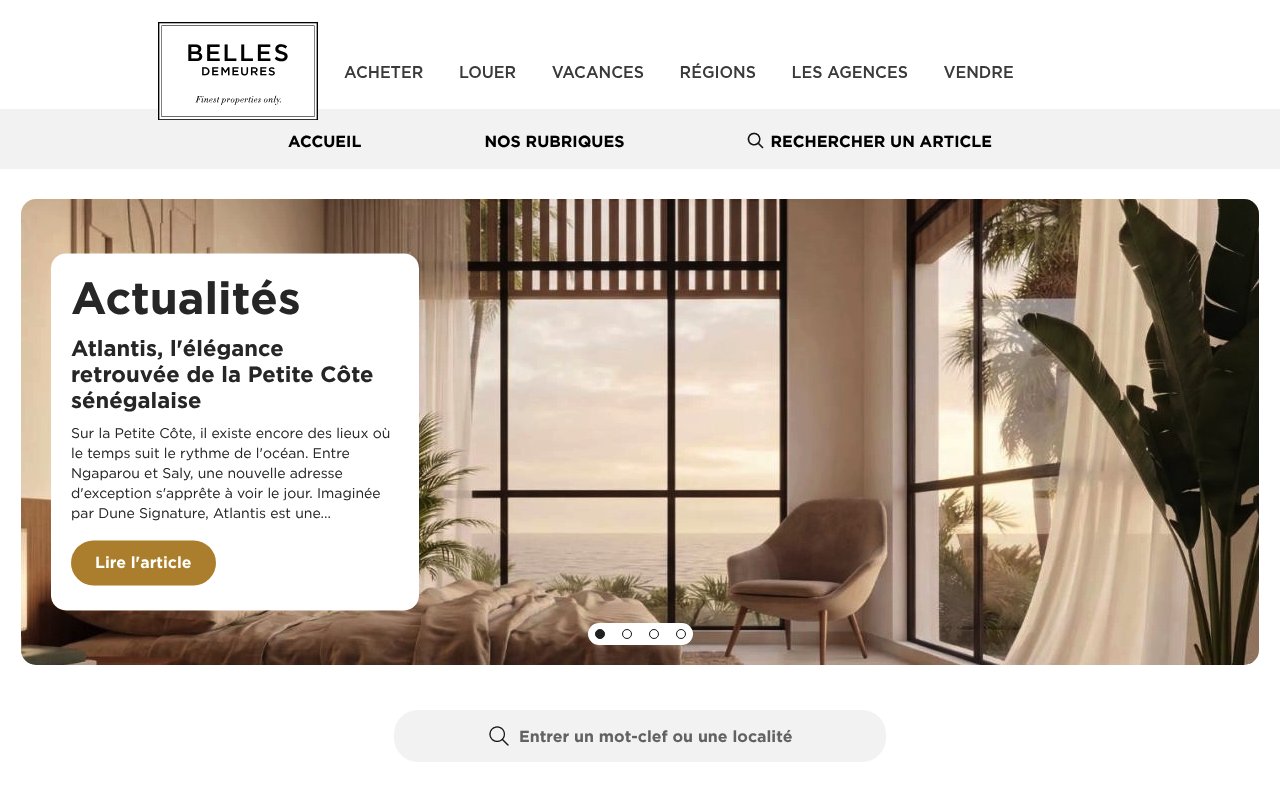 Apercu du site Belles Demeures