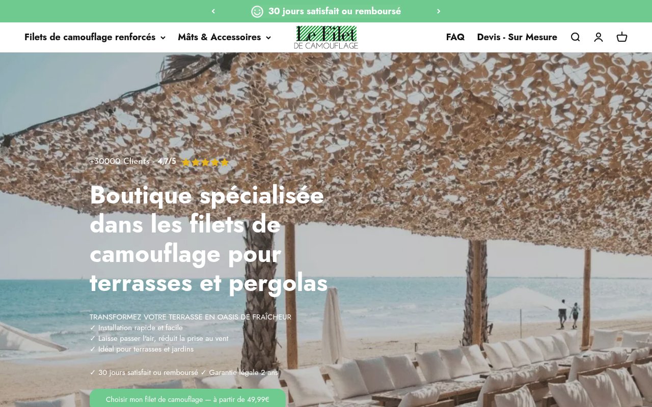 Apercu du site Le Filet de Camouflage