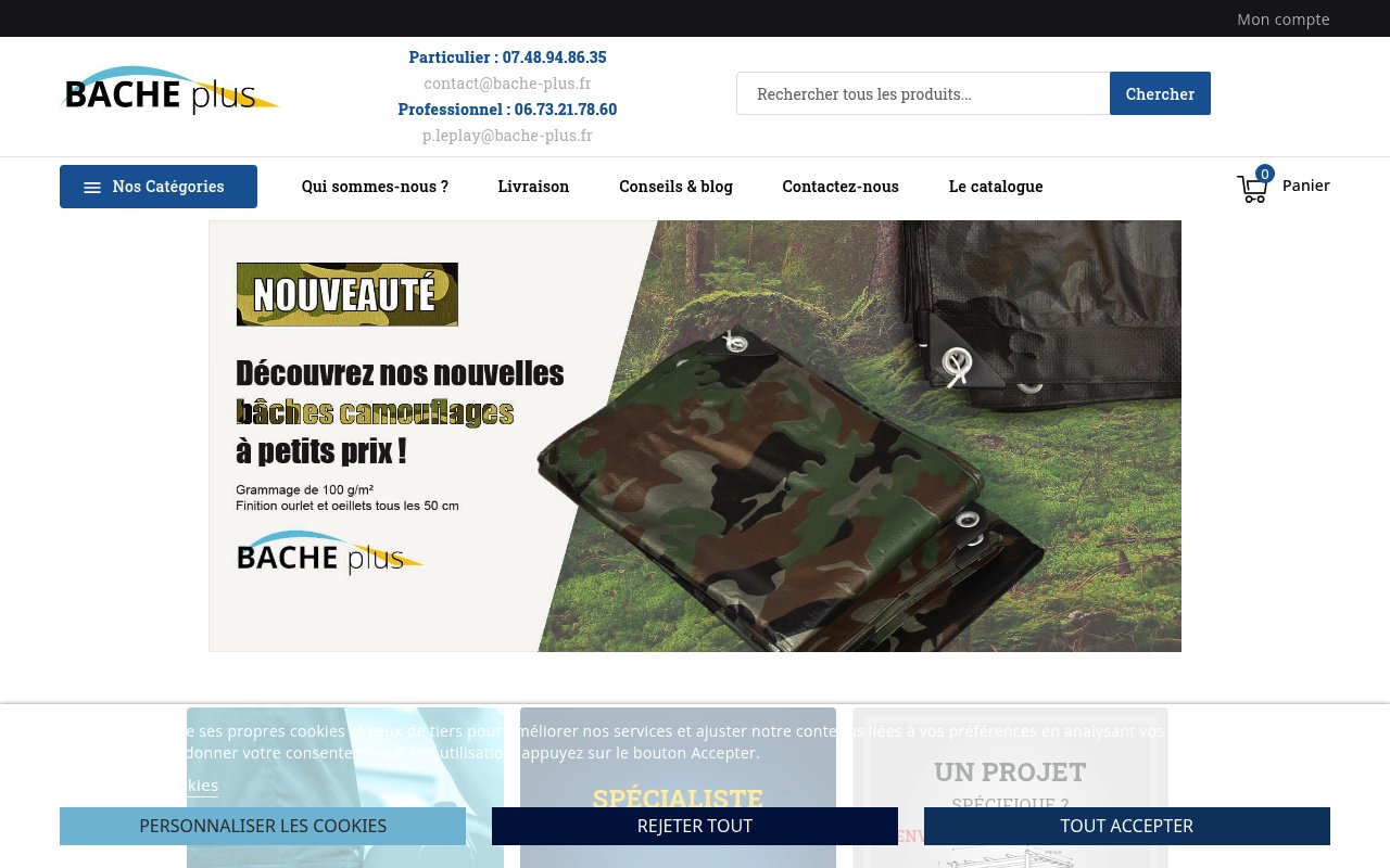 Apercu du site Bache Plus