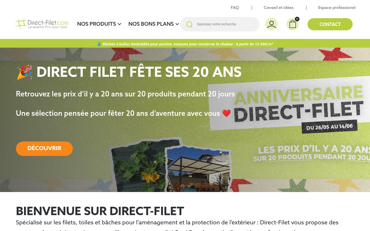 Apercu du site Direct Filet