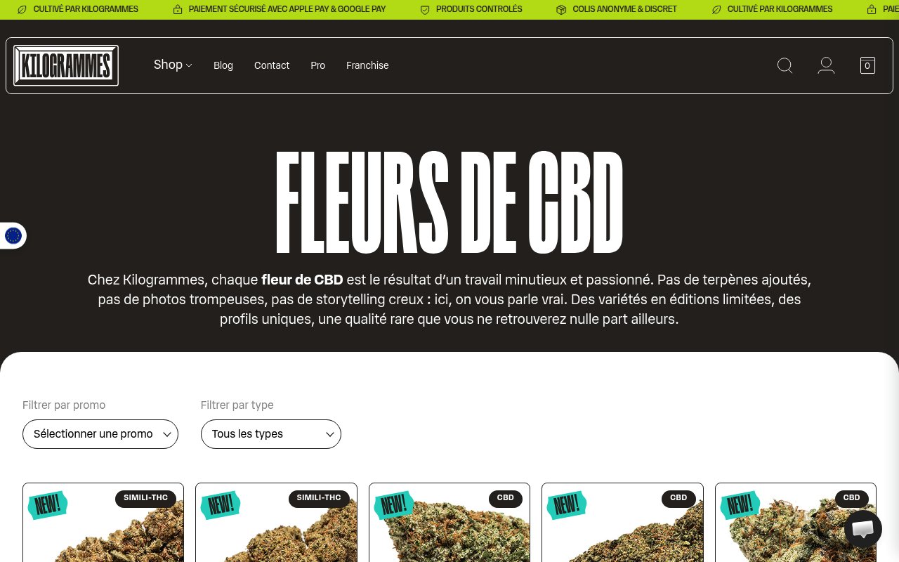 Apercu du site Kilogrammes