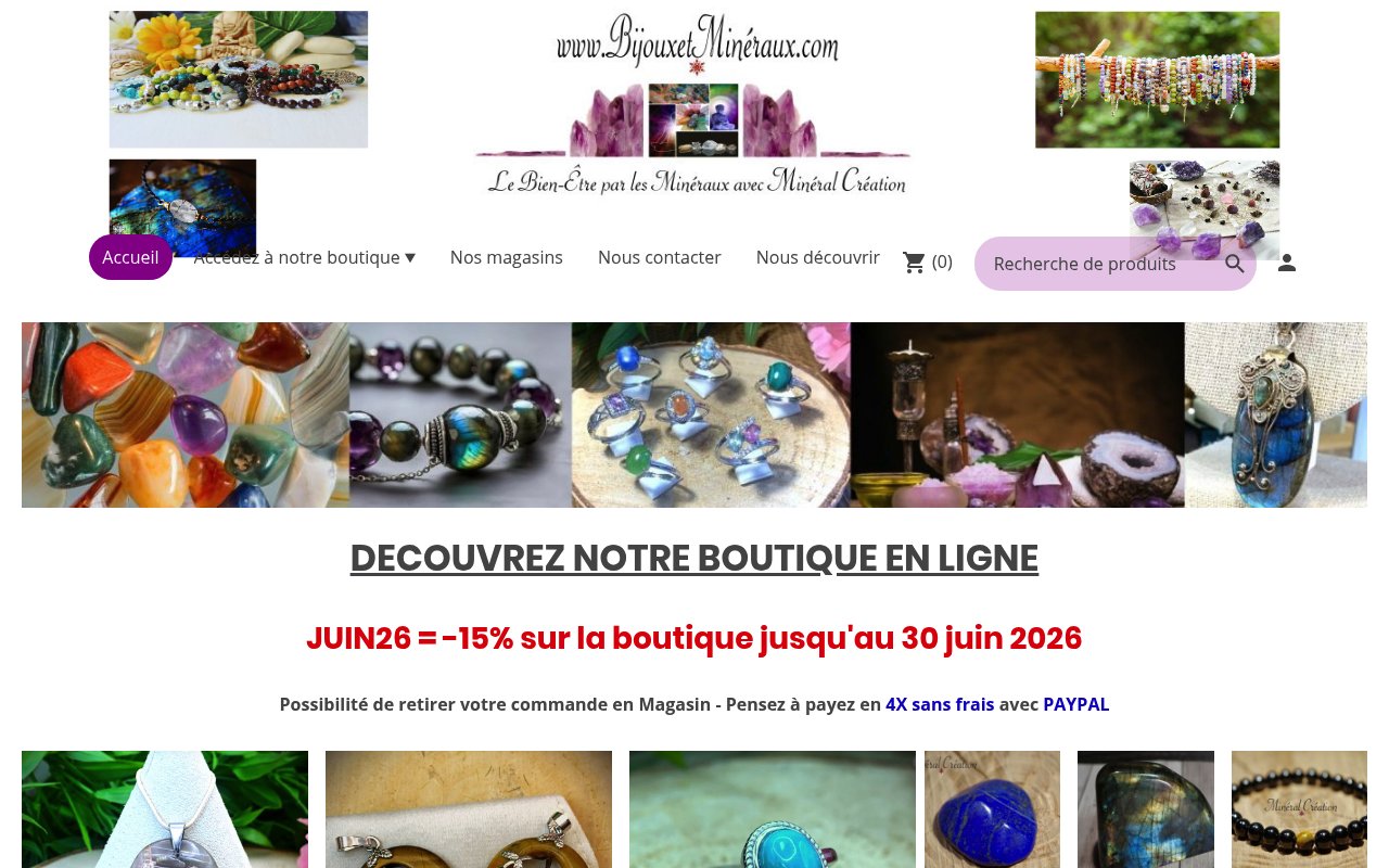 Apercu du site Minéral Création