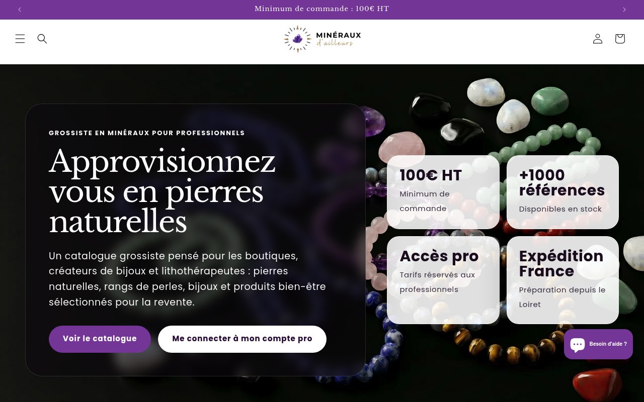 Apercu du site Mineraux d’Ailleurs