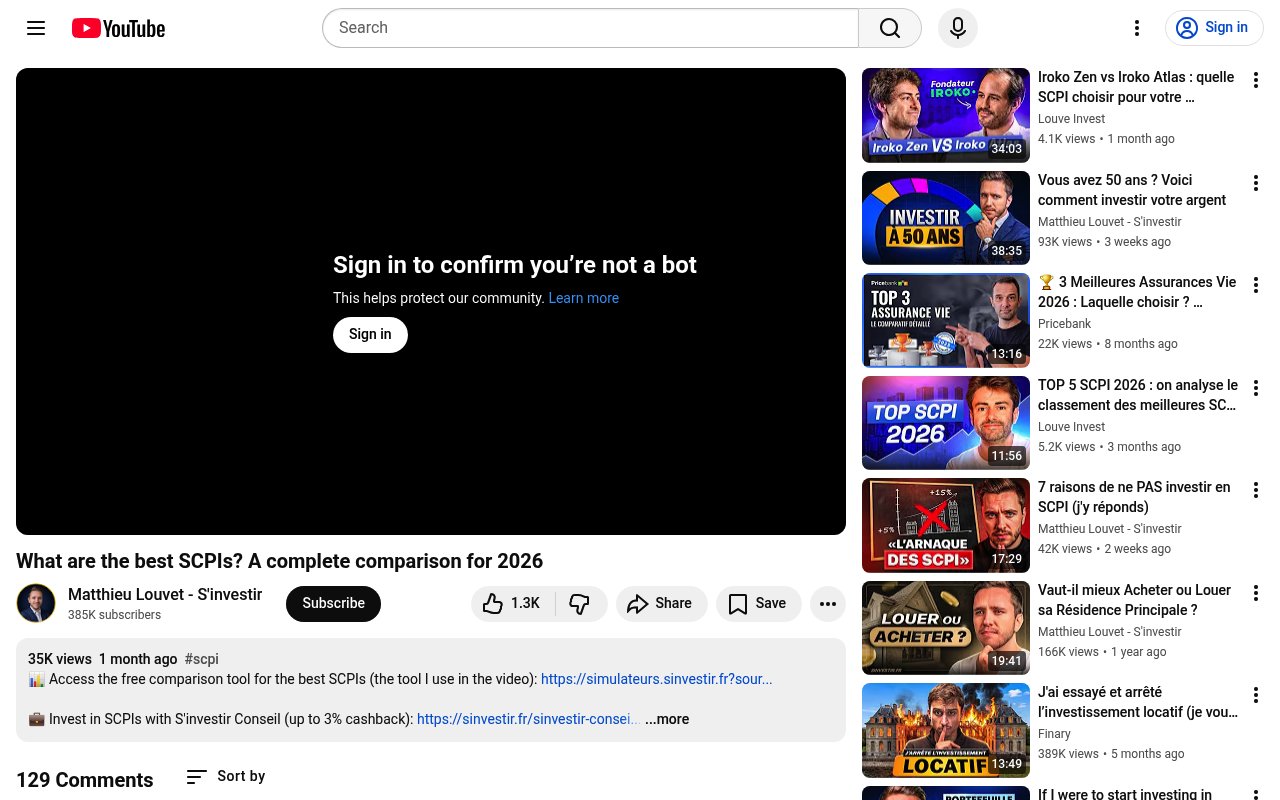 Meilleurs simulateur pour investir en SCPI à crédit — édition 2026 8 Apercu du site YouTube