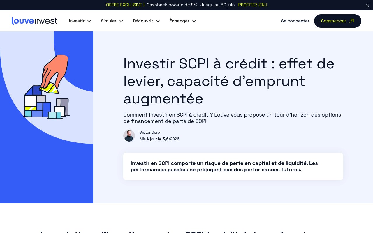 Meilleurs simulateur pour investir en SCPI à crédit — édition 2026 9 Apercu du site Louve Invest