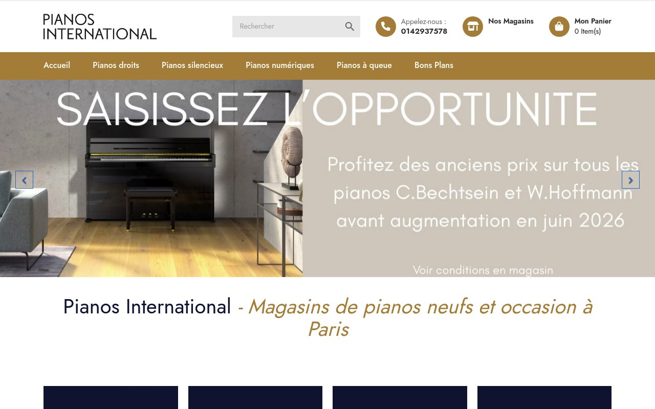 Apercu du site Pianos International