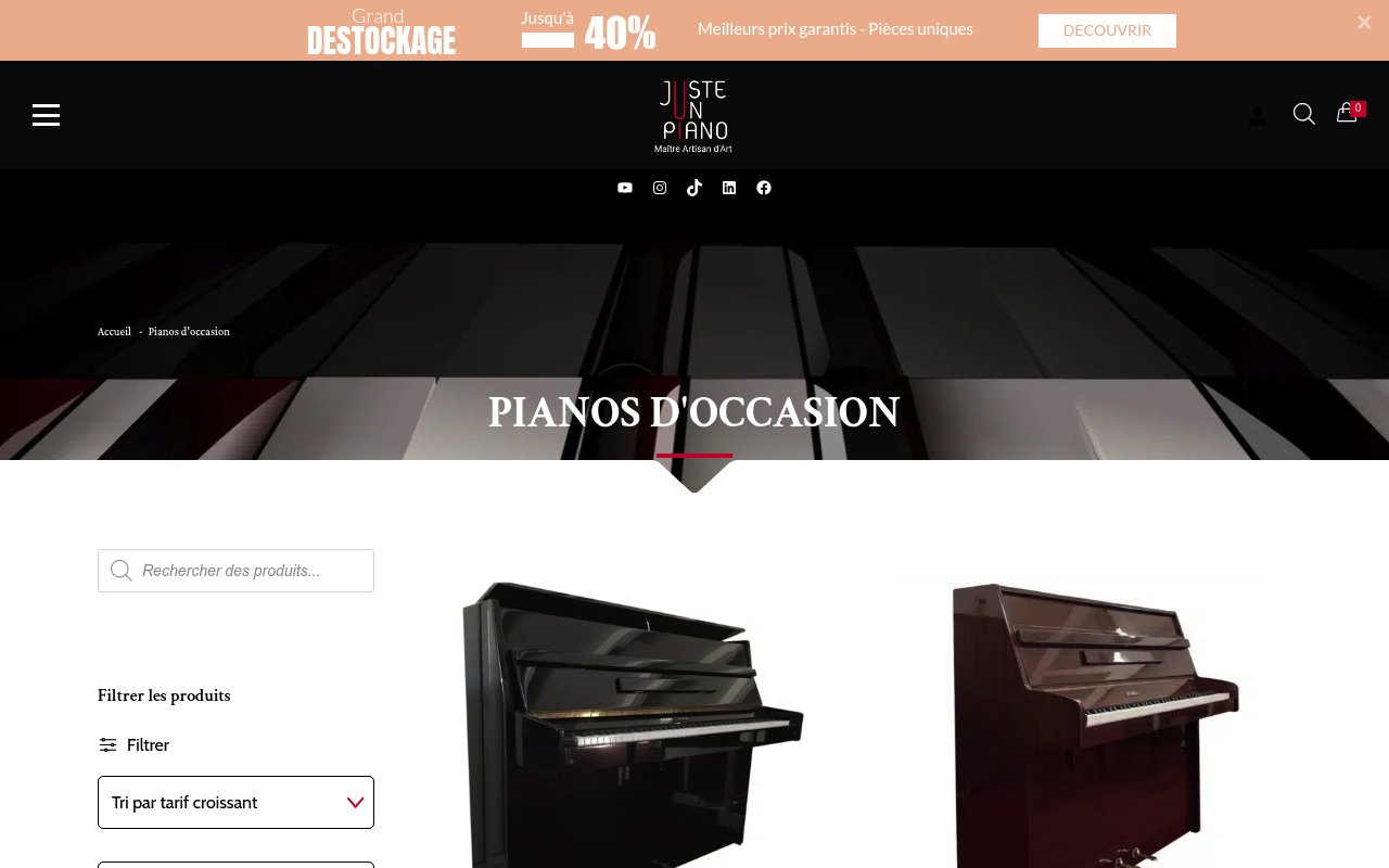 Apercu du site Juste un piano