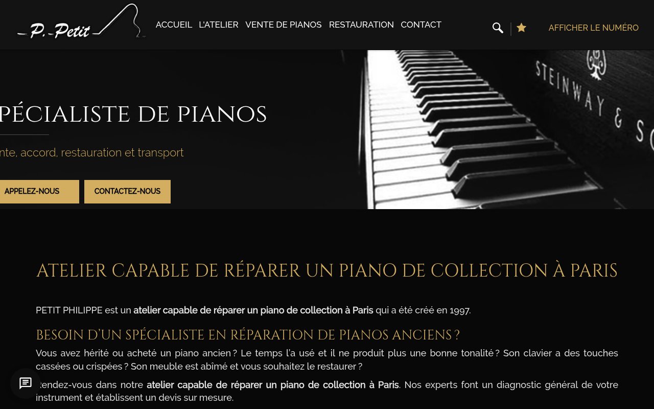 Apercu du site Pianos Petit Philippe