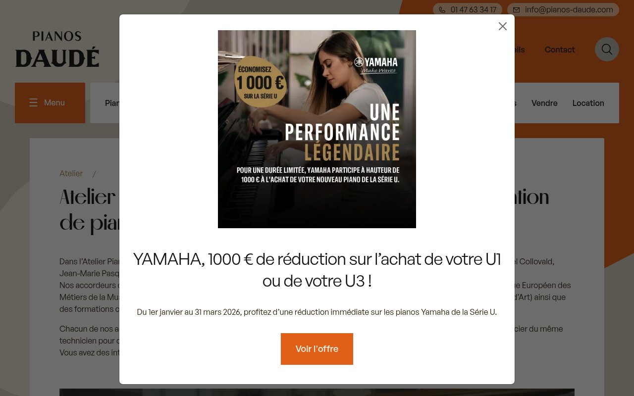 Apercu du site Pianos Daudé