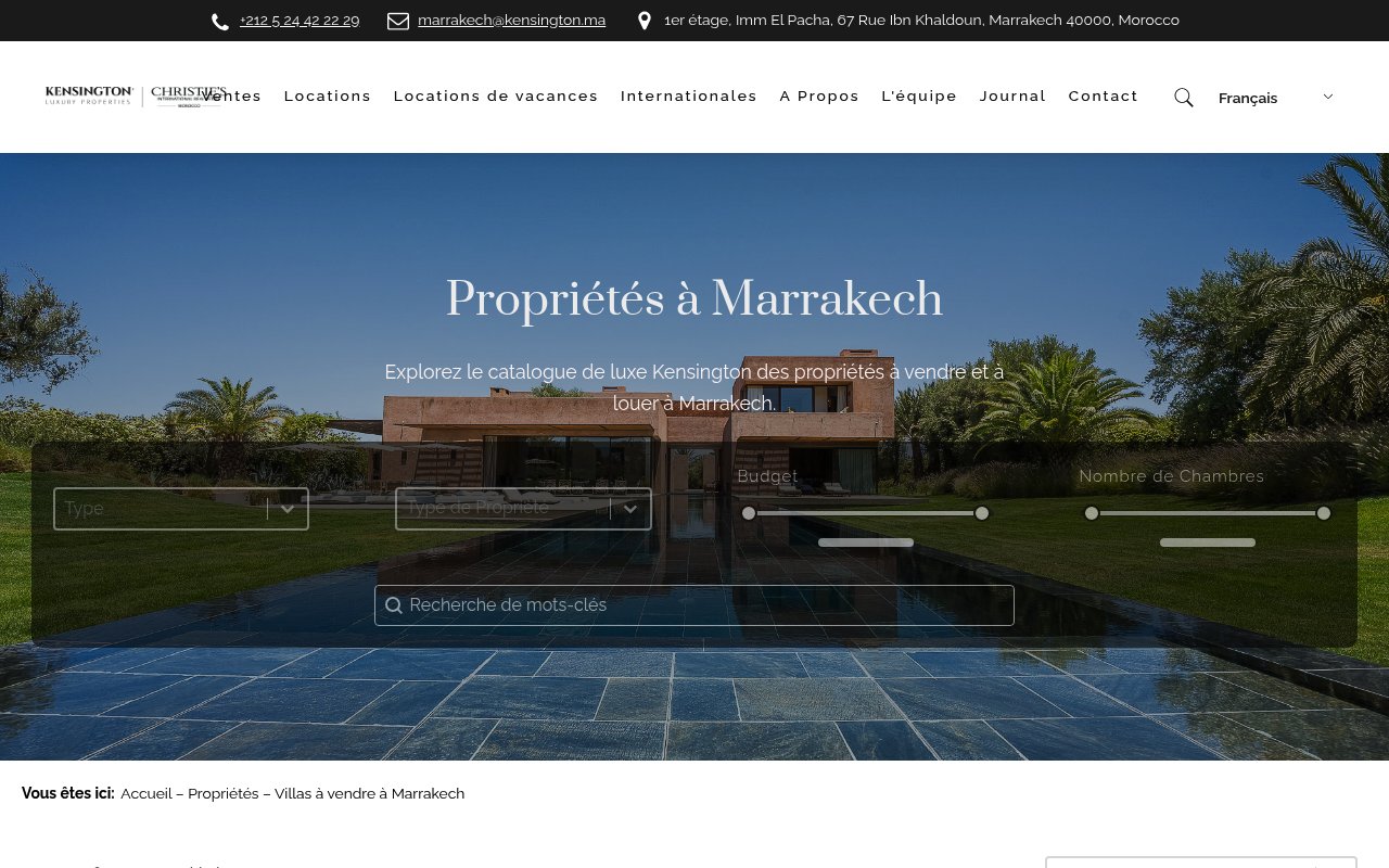 Apercu du site Kensington Morocco