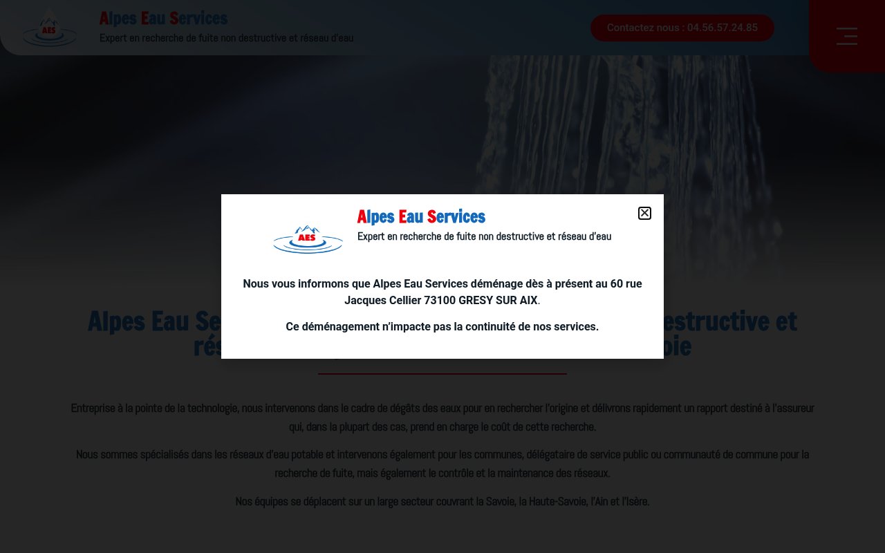 Apercu du site Alpes Eau Services