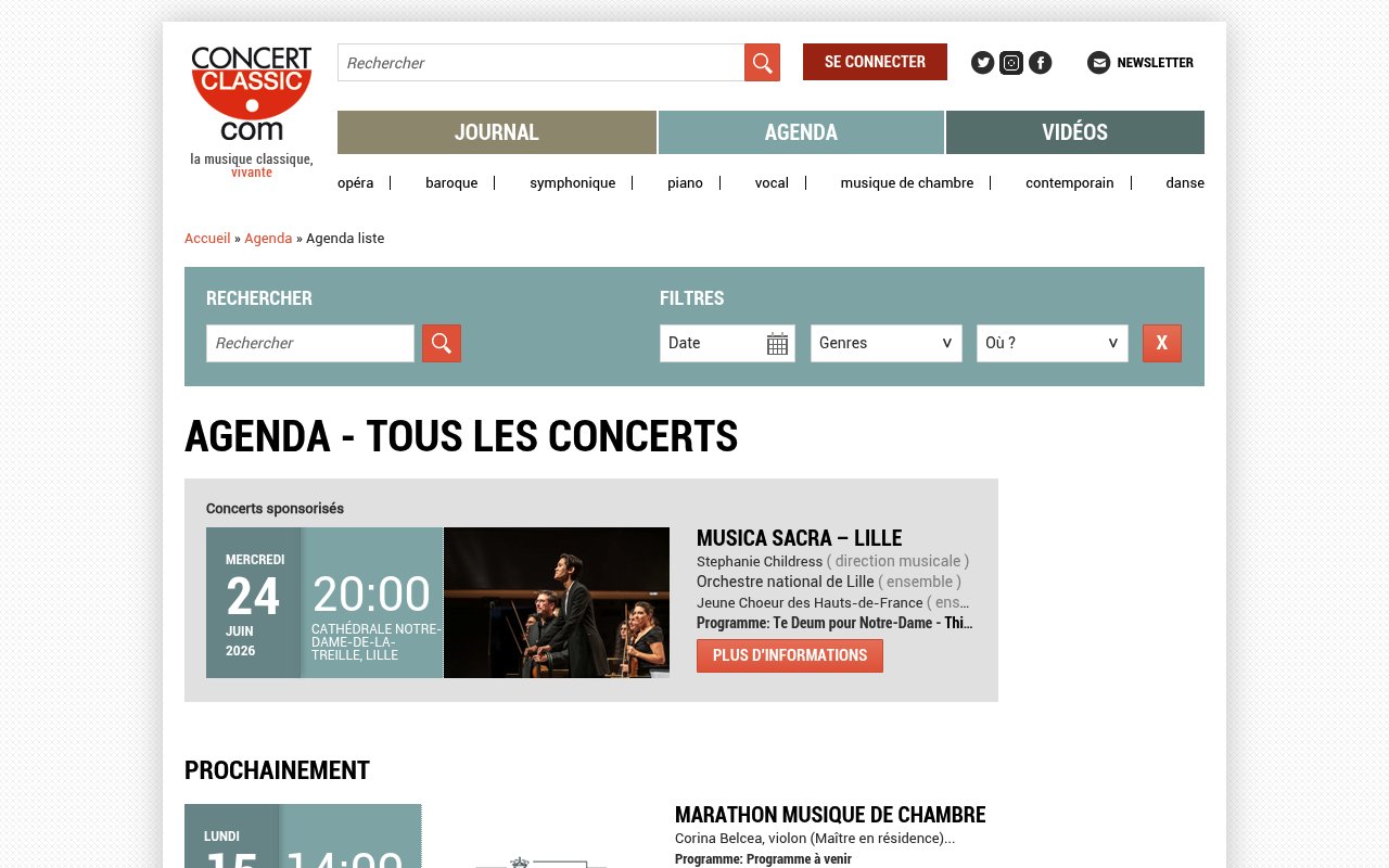 Apercu du site Agenda