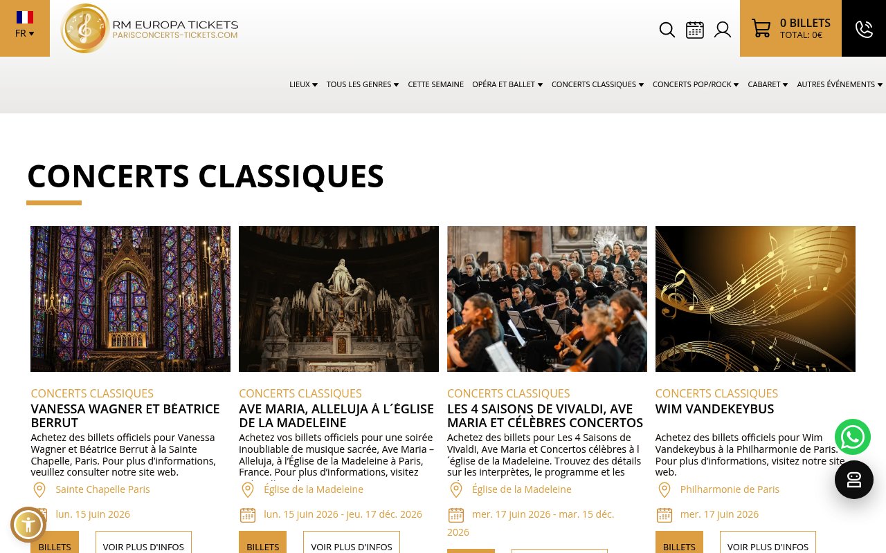 Apercu du site Concerts classiques