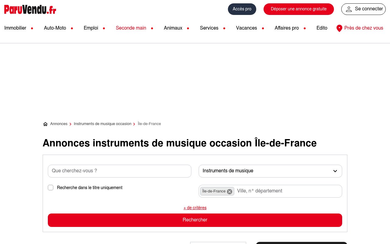 Apercu du site ParuVendu